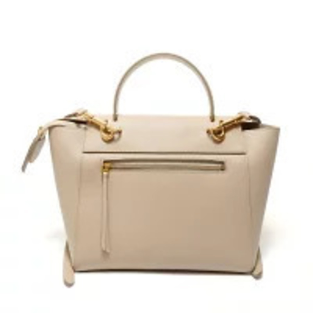Celine Belt Leather Crossbody Bag Handbag Beige Cream